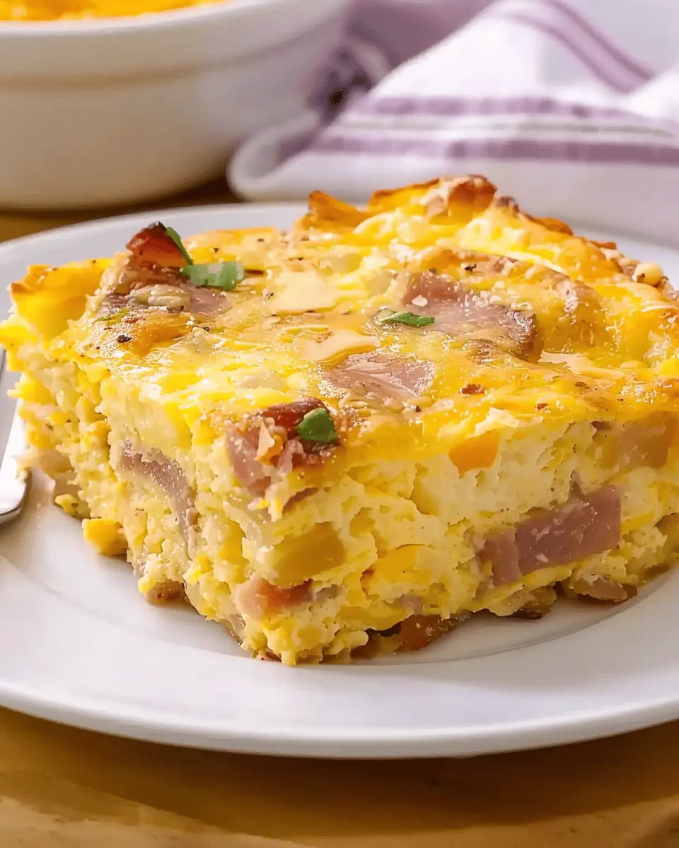 Amish Breakfast Casserole: Easy Turkey Bacon and Chicken Ham Delight