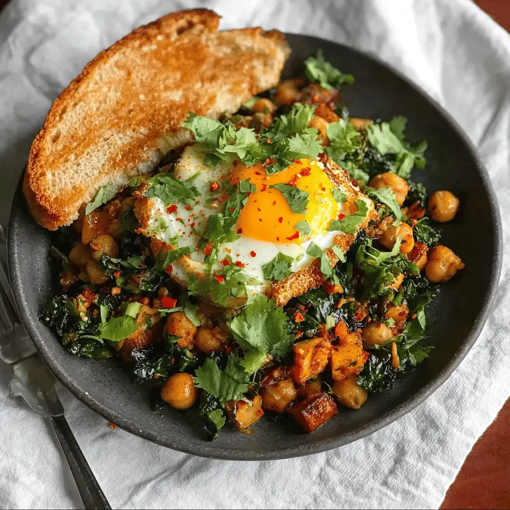 Chickpea and Kale Hash: A Healthy Twist with Turkey Bacon Delight