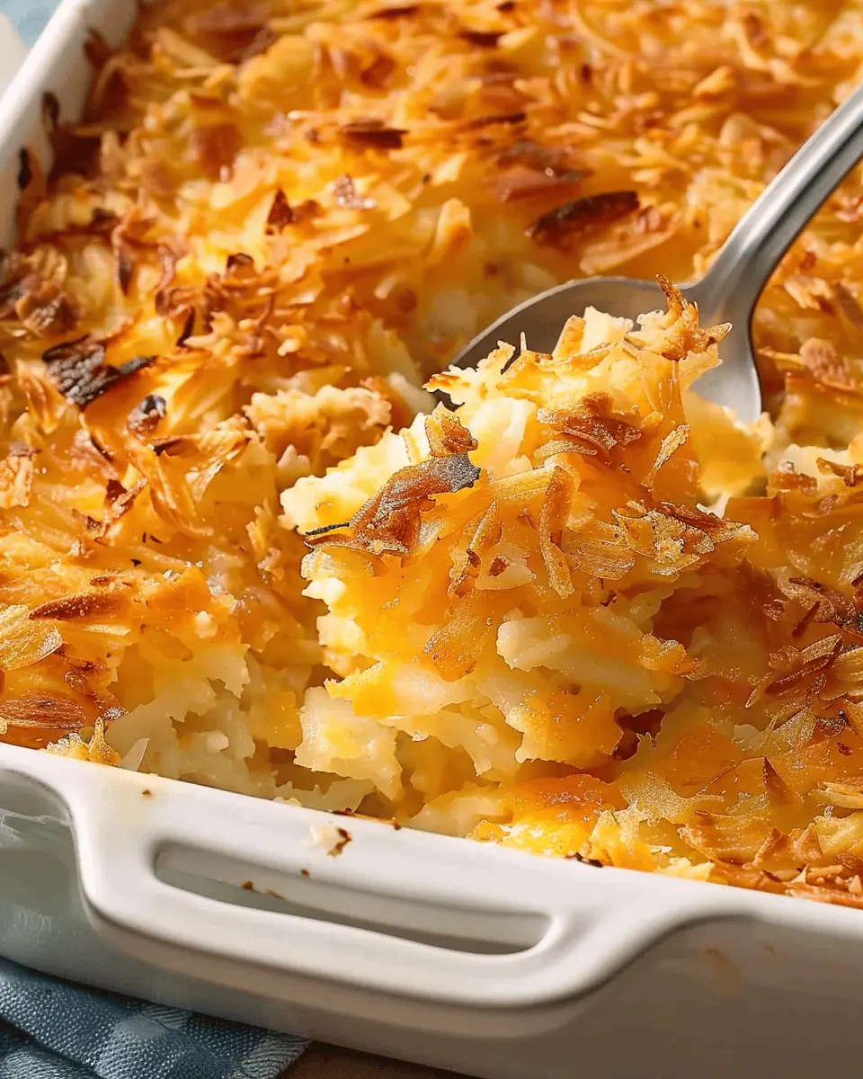 Hashbrown Casserole Delight with Turkey Bacon and Chicken Ham