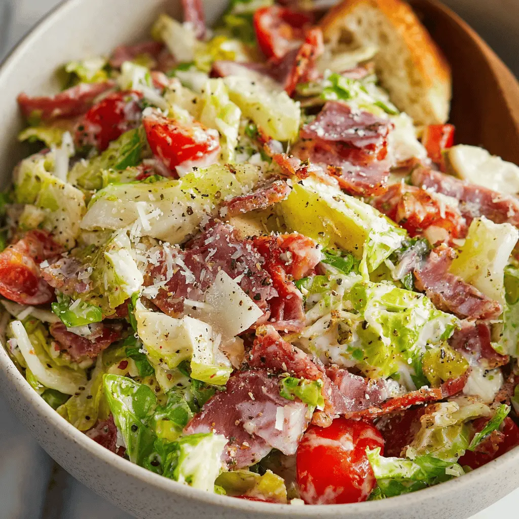 Italian Grinder Salad: A Healthy Twist with Turkey Bacon and Chicken Ham