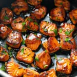 Crispy Air Fryer Honey Garlic Salmon Bites