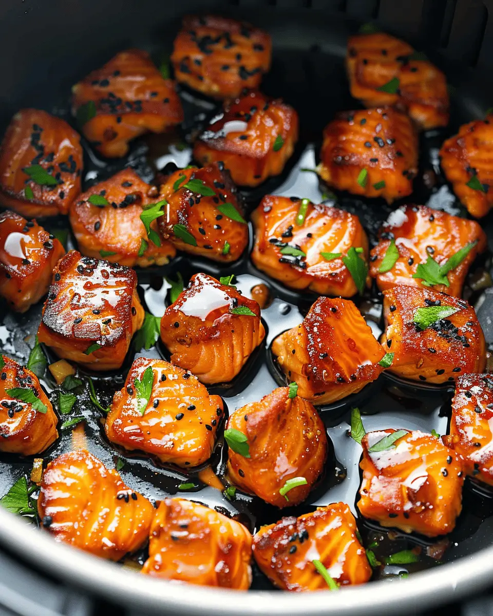 Crispy Air Fryer Honey Garlic Salmon Bites for Easy Family Dinners