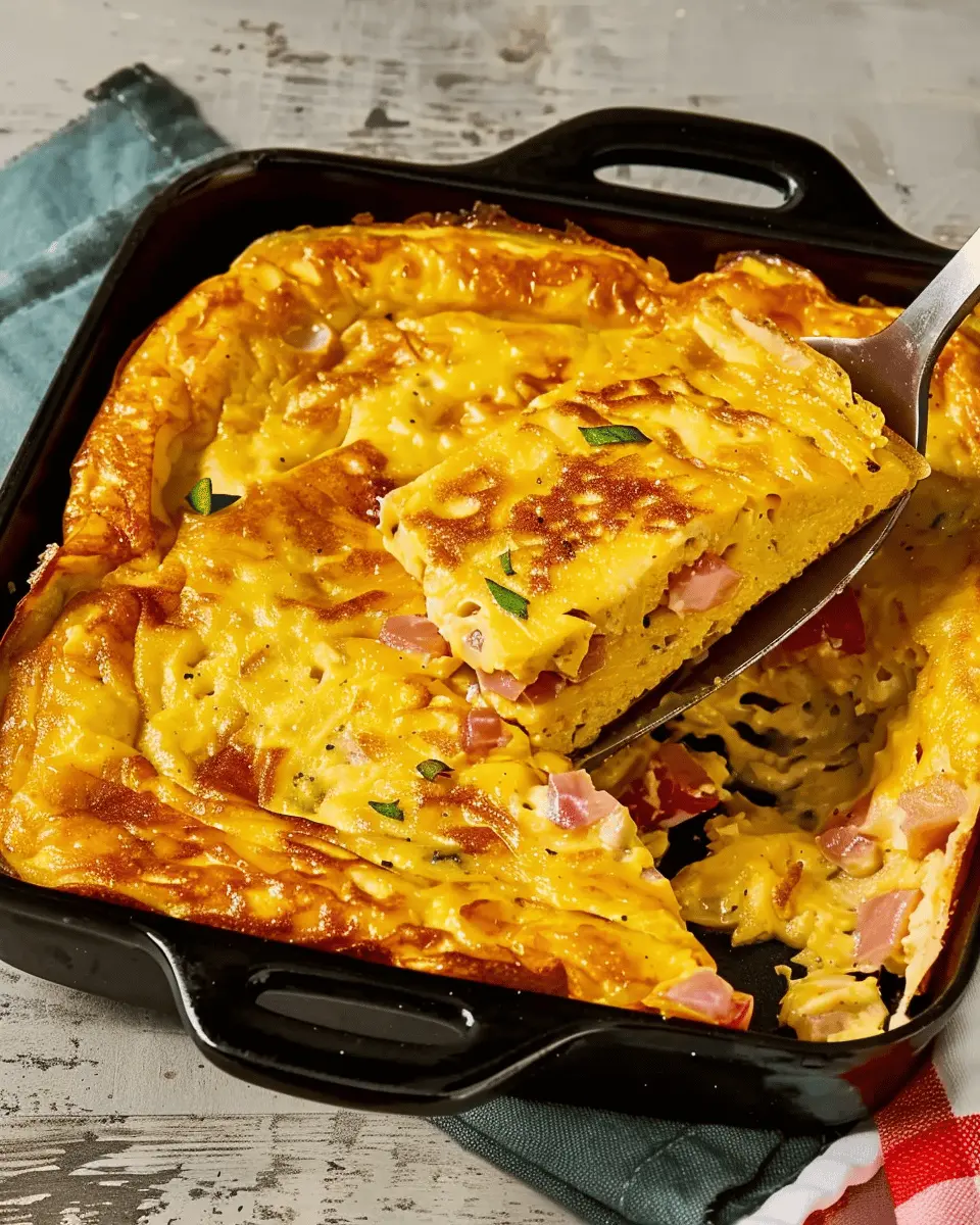 Baked Omelette Bliss: Easy Turkey Bacon and Chicken Ham Delight