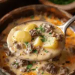 Cheesy Beef & Potato Soup