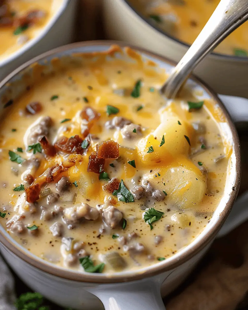 Cheesy Potato Soup: The Best Comfort Food with Turkey Bacon