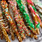 Colorful Christmas Pretzel Rods - Easy Holiday Treats!
