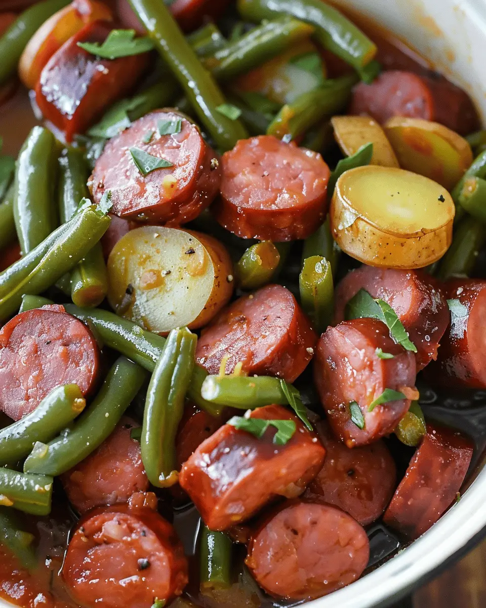 Crockpot Kielbasa and Green Beans: Easy Family-Friendly Dinner