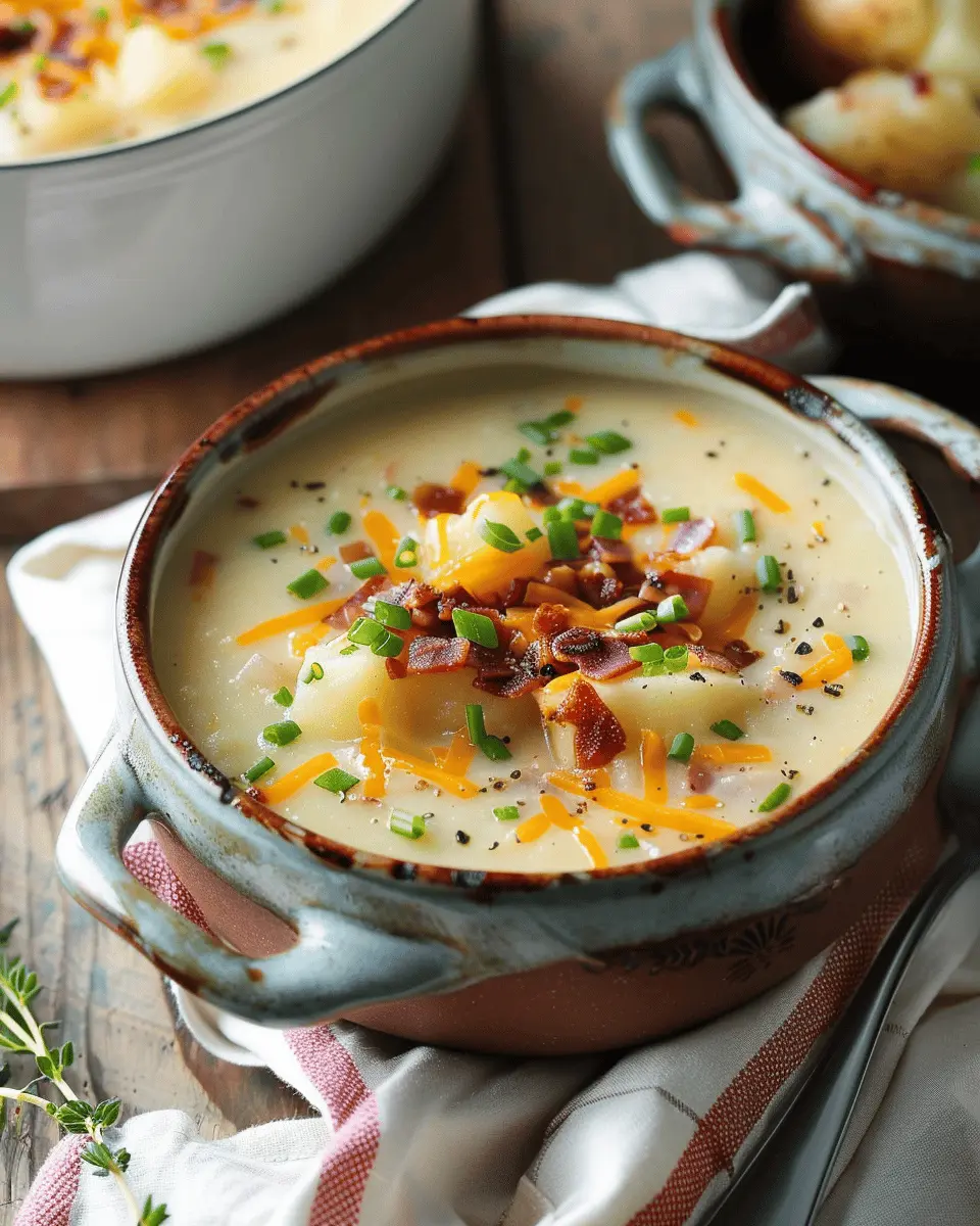 Loaded Potato Soup: Easy Stovetop Recipe with Turkey Bacon and Chicken Ham