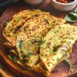 Palak Moong Dal Chilla / Lentil Crepes with spinach
