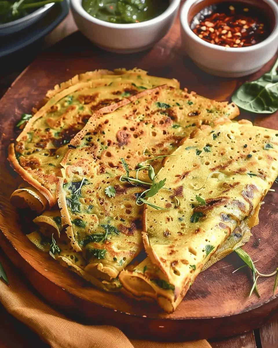 Palak Moong Dal Chilla: Easy Lentil Crepes with Spinach Delight