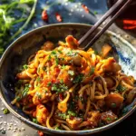 Sticky Garlic Chicken Noodles