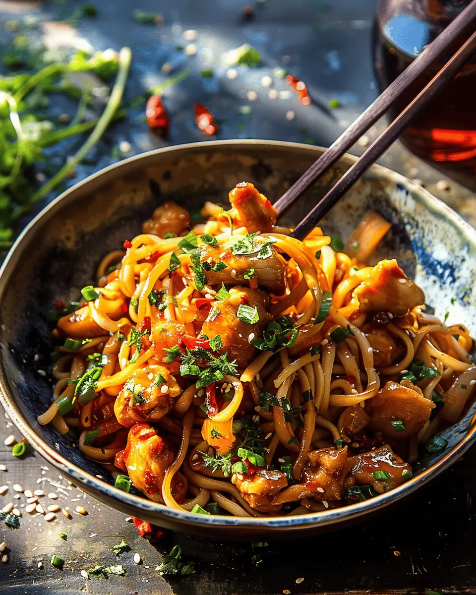 Sticky Garlic Chicken Noodles: Easy Dinner Your Family Will Love