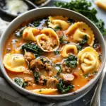 Tortellini Soup with Italian Sausage and Kale