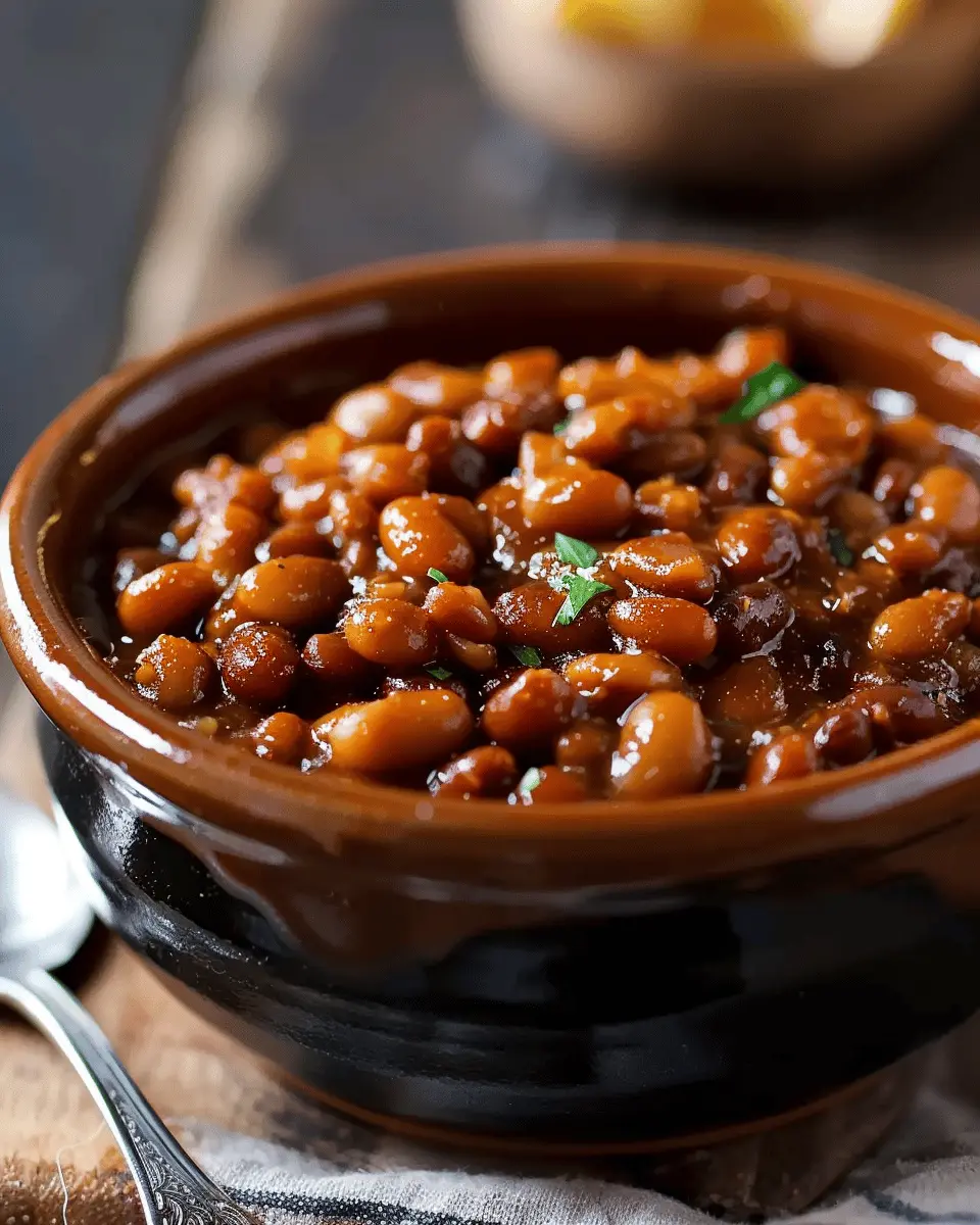 New England Baked Beans with Turkey Bacon and Chicken Ham Delight