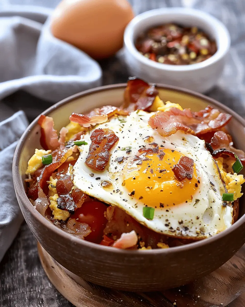 Bacon and Eggs Bowl: A Hearty Turkey Bacon Delight