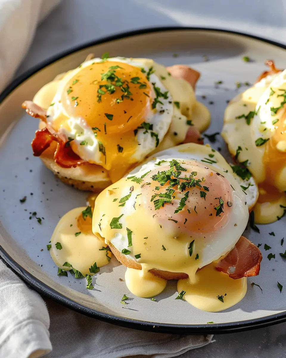 Hash Brown Eggs Benedict Bowls with Turkey Bacon & Chicken Ham
