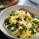Classic Scrambled Eggs with Spinach and Cheese