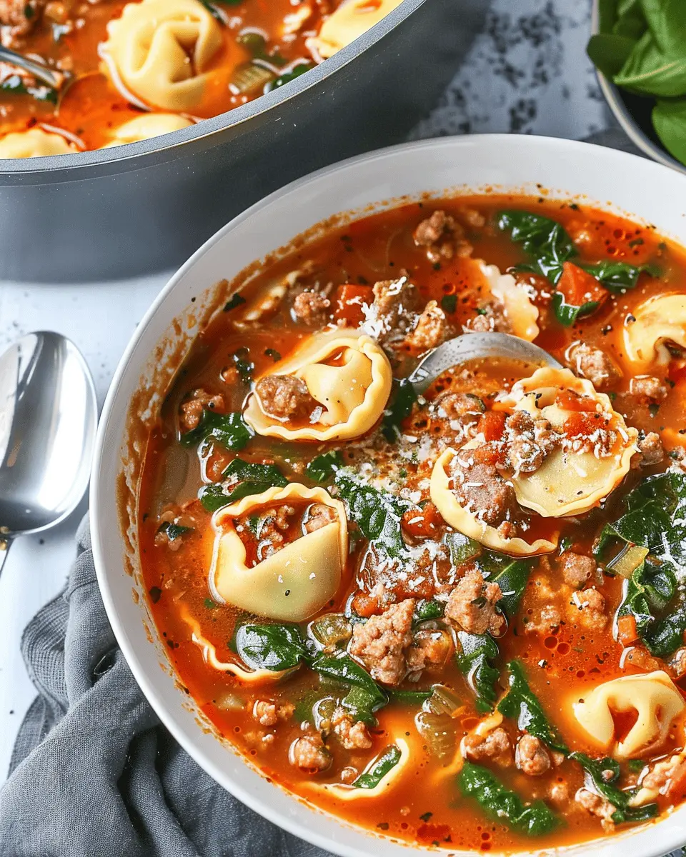 Autumn Soup: Best Sausage Tortellini Soup with Spinach Recipe
