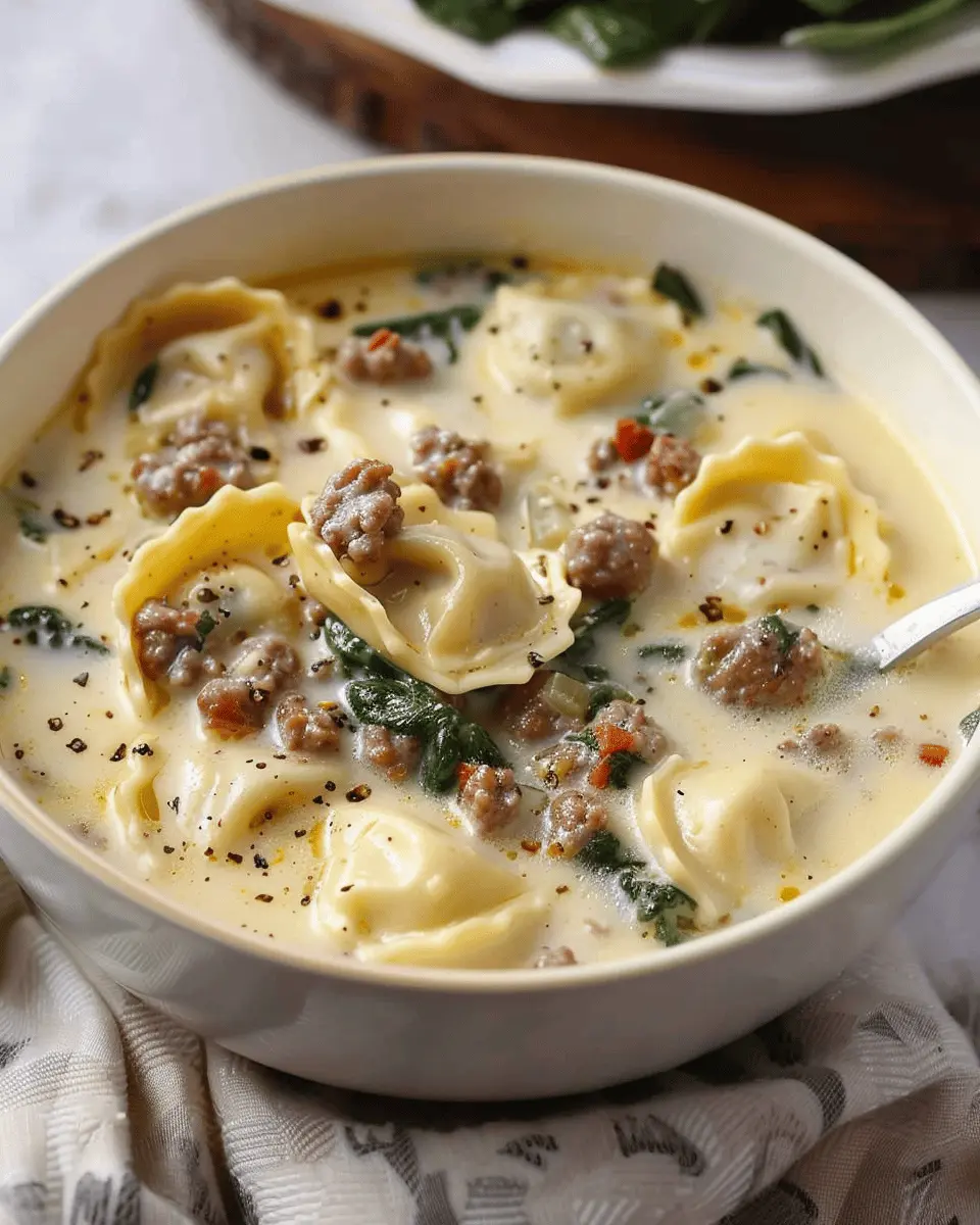Creamy Sausage Tortellini Soup: A Cozy Indulgent Delight