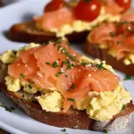 Scrambled Eggs and Smoked Salmon on Toast