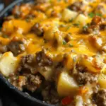 Cheesy Ground Beef & Potato Casserole (One-Pan Dinner!)