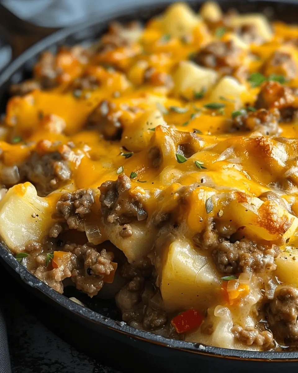 Cheesy Ground Beef & Potato Casserole: Easy One-Pan Delight