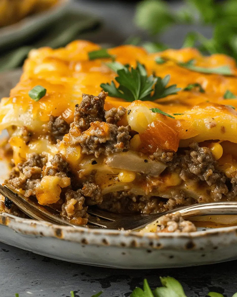 Hobo Casserole: Easy Ground Beef Delight with Turkey Bacon