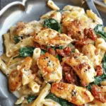 Chicken Alfredo with Spinach and Sun-Dried Tomatoes