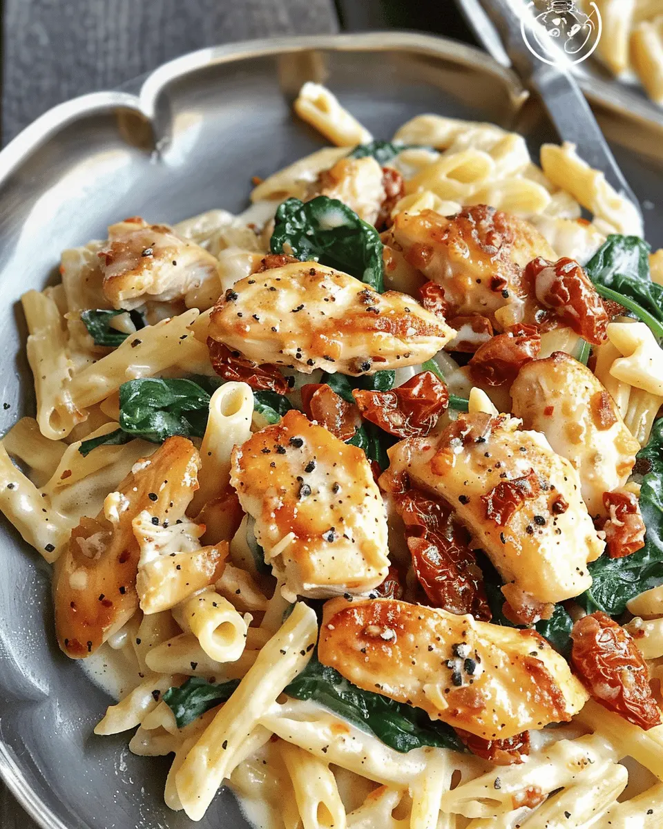 Chicken Alfredo with Spinach and Sun-Dried Tomatoes: Easy Family Delight