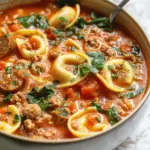 Crockpot Sausage and Tortellini Soup