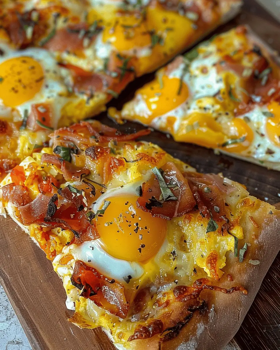 copycat casey’s breakfast pizza: easy turkey bacon and chicken ham delight