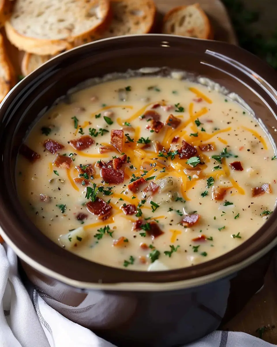 Crockpot Crack Potato Soup: Indulgent Comfort with Turkey Bacon