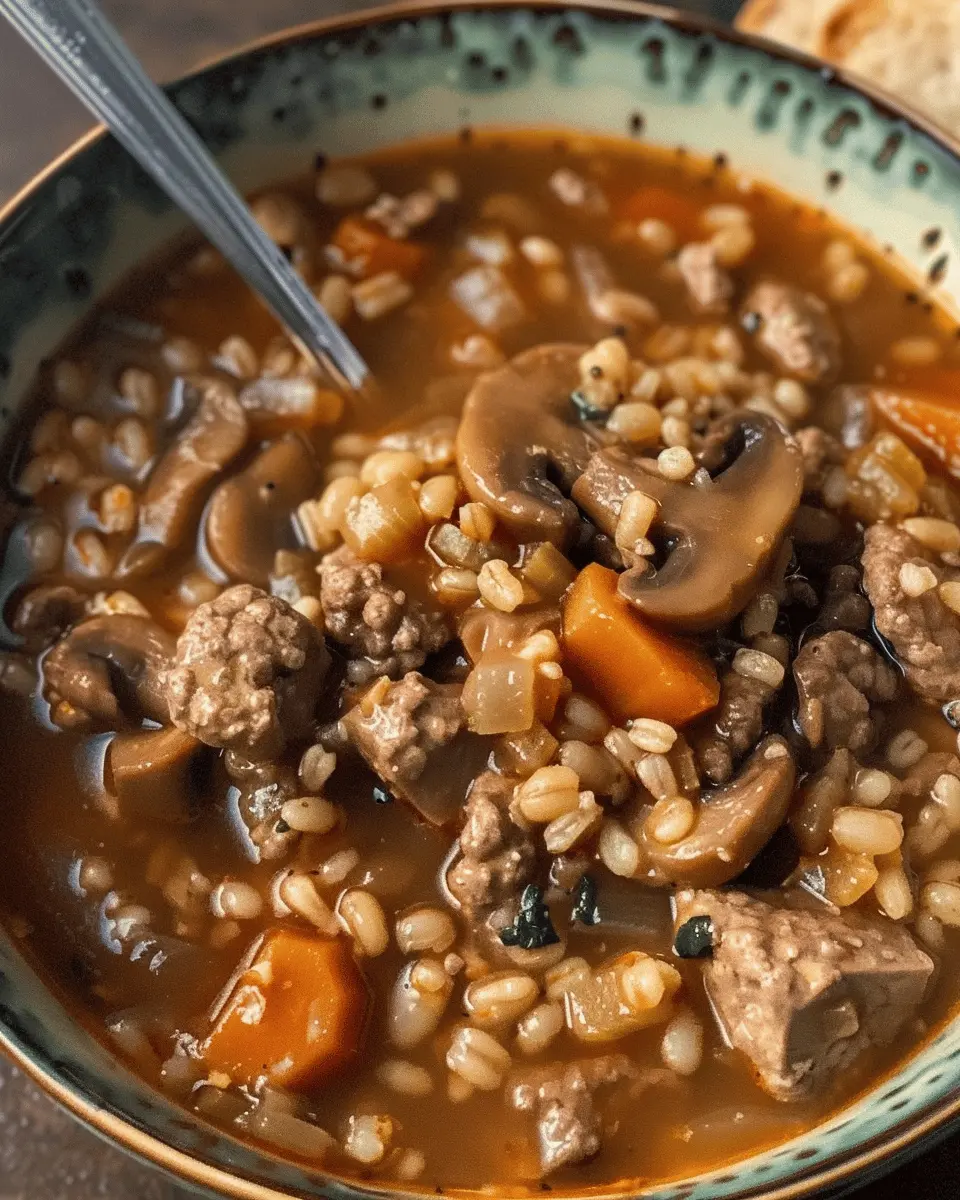Mushroom and Barley Hamburger Soup: A Healthy, Hearty Delight