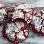 Fudgy Red Velvet Crinkle Cookies