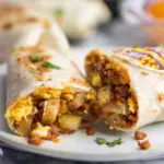 Chorizo Breakfast Burritos with Potatoes and Eggs