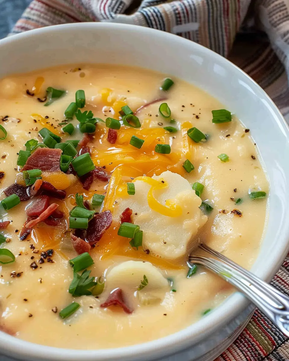 Loaded Crockpot Potato Soup: Indulgent Comfort with Turkey Bacon