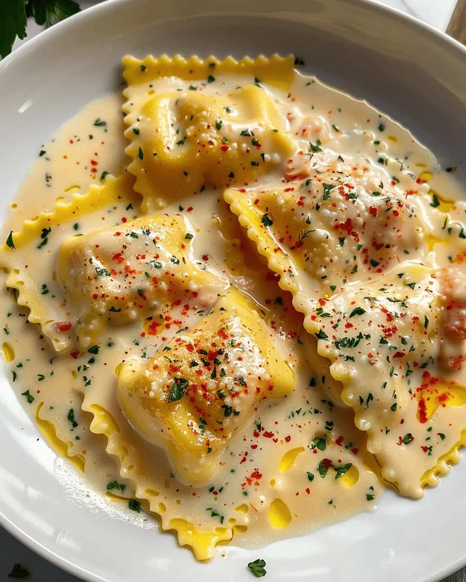 Lobster Ravioli with Creamy Lemon Sauce
