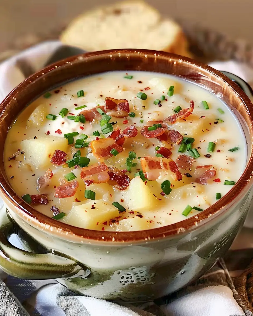 Easy Slow Cooker Potato Soup with Turkey Bacon & Cream Cheese Delight