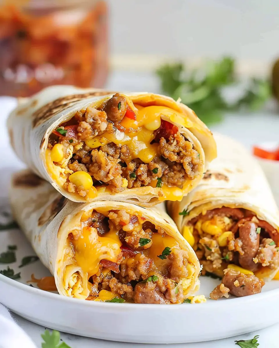 Cheesy Sausage Breakfast Burritos: Easy and Indulgent Morning Treat