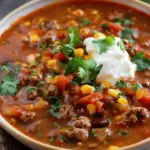 Spicy Taco Hamburger Soup