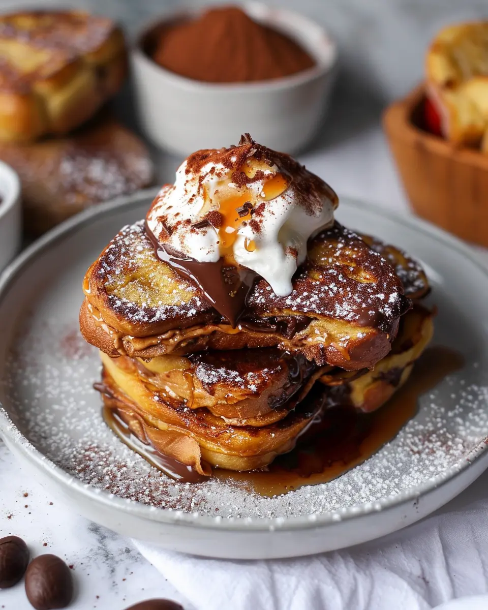 Chocolate Stuffed Coffee Brioche French Toast Delight for Brunch