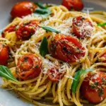 Pesto Pasta with Roasted Tomatoes