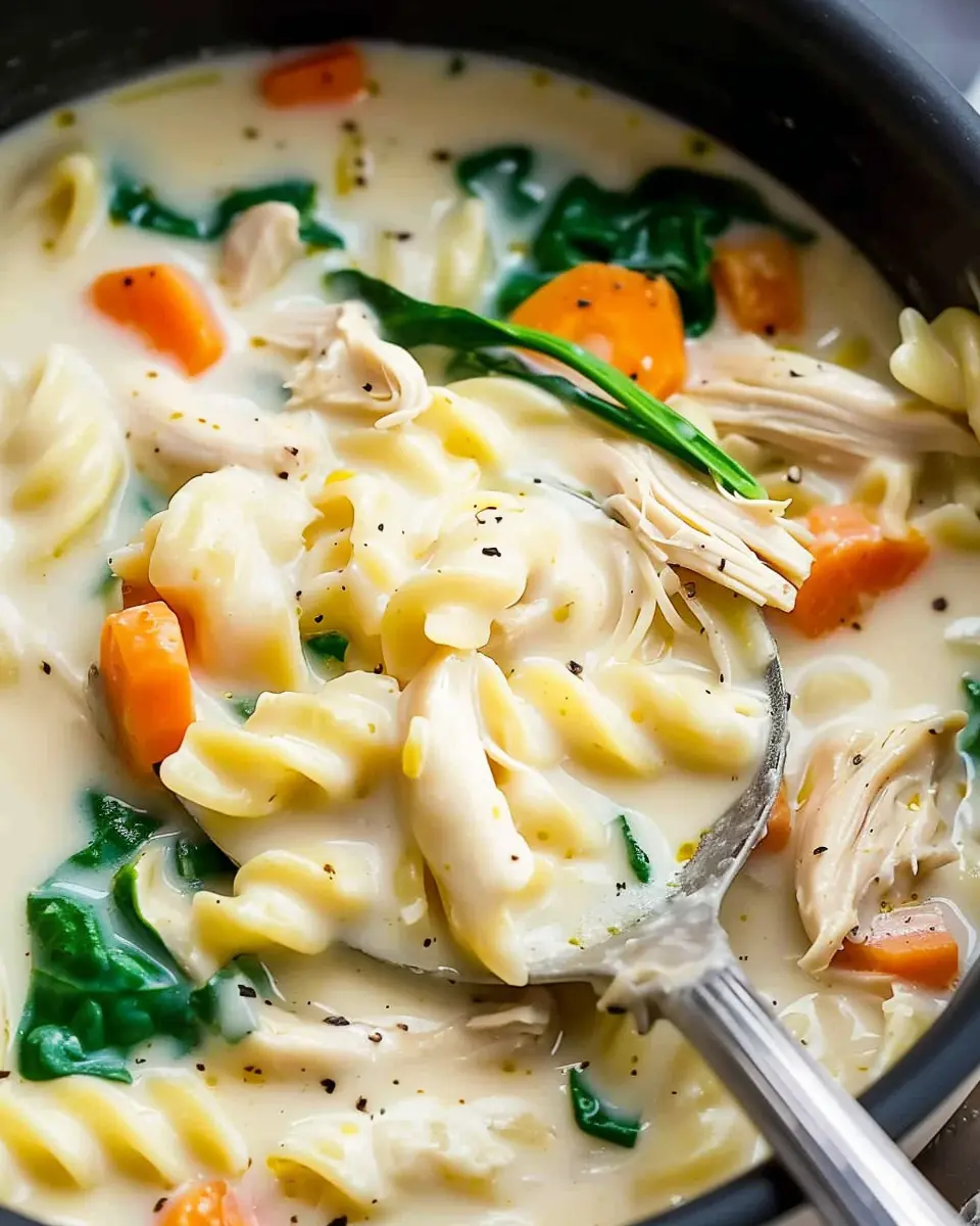 Creamy Chicken Pasta Soup: A Hearty Delight with Turkey Bacon