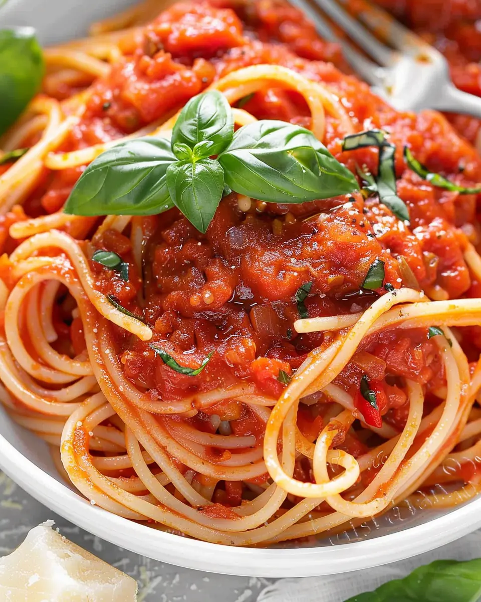 Marinara sauce with spaghetti