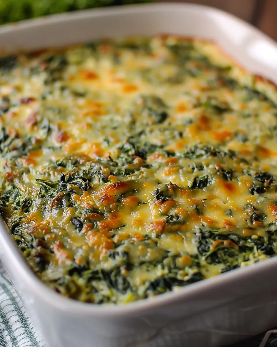 Trisha Yearwood’s Spinach Casserole with Turkey Bacon and Chicken Ham
