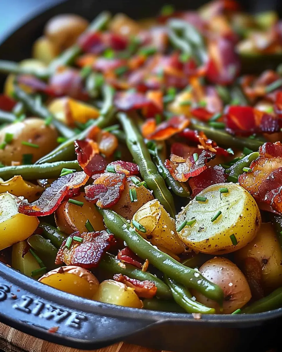 Country Ranch Green Beans: Easy Potatoes with Turkey Bacon Delight