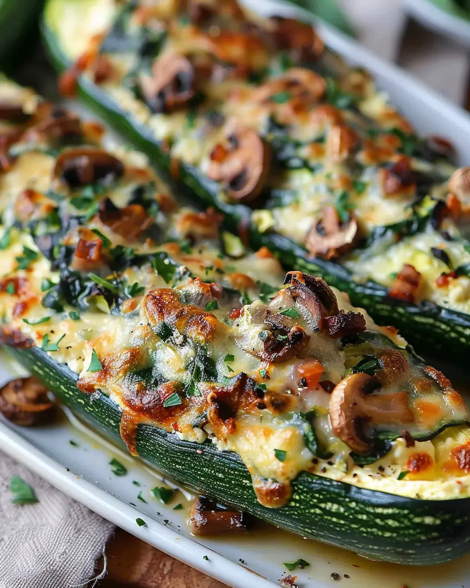 Creamy Ricotta-Stuffed Zucchini with Spinach and Turkey Bacon Delight