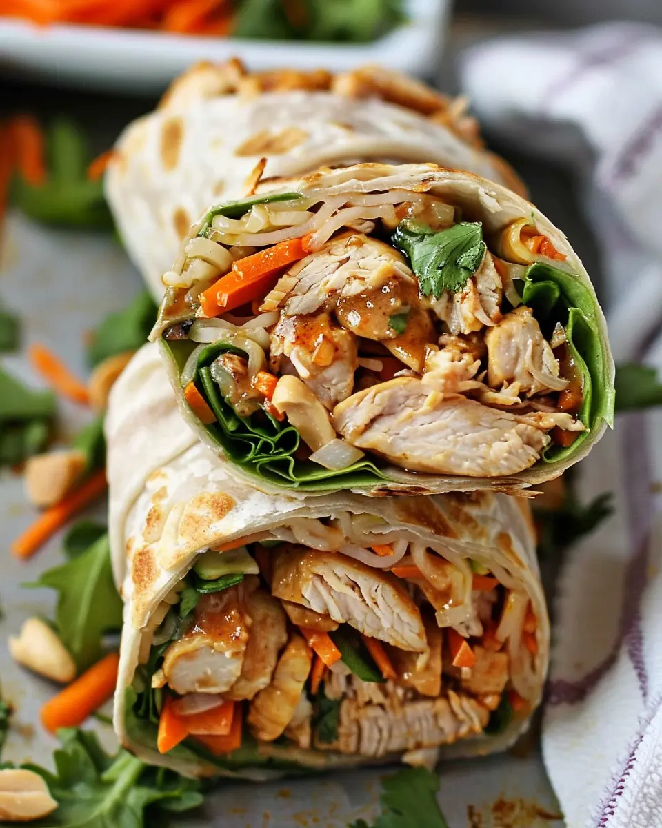 Thai Peanut Chicken Wraps: Easy Homemade Delight in Minutes