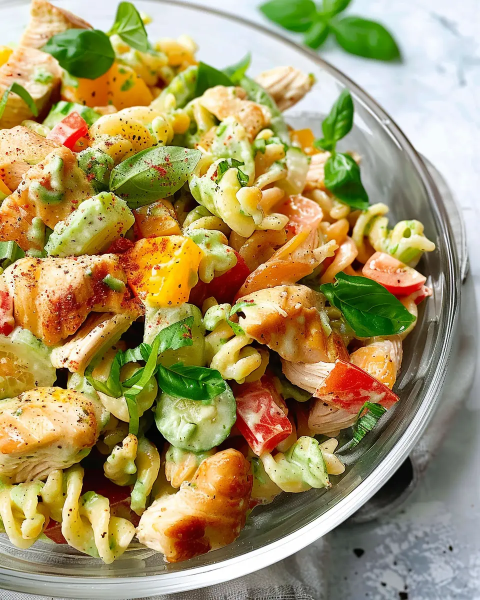 High Protein Chicken Pasta Salad with Turkey Bacon Delight