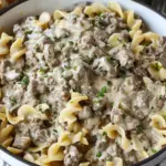 Creamy Ground Beef Stroganoff